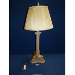 A good quality classical style table Lamp with silk shade.