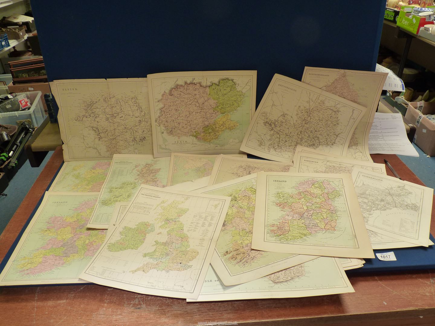 A quantity of loose maps of the British Isles some taken from books including Ireland, Wales,