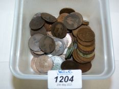 A quantity of old pennies including; Queen Victoria 1884 etc, Edward VII,