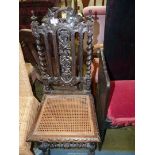 A dark Oak Hall/Side Chair of early design,