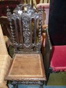 A dark Oak Hall/Side Chair of early design,