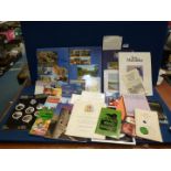 A scrapbook of postcards, Tower of London, books etc.