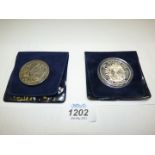 Two £5 coins; one to commemorate the Battle of Trafalgar, the other 2005 Gibraltar.