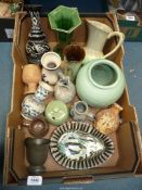 A quantoty of Studio Pottery including Lovatts, German and glazed vases,