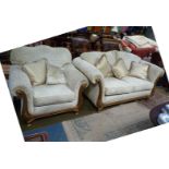 An elegant contemporary Lounge Suite comprising a two seater settee and matching chair by Gascoigne