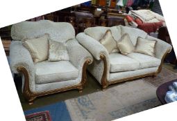 An elegant contemporary Lounge Suite comprising a two seater settee and matching chair by Gascoigne