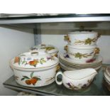 A quantity of Royal Worcester Evesham dinnerware to include seven dinner plates (one with chip),