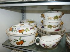 A quantity of Royal Worcester Evesham dinnerware to include seven dinner plates (one with chip),