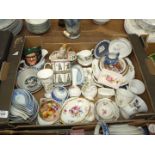 A quantity of china including large Wedgwood William Shakespeare mug, Macbeth, Othello etc.