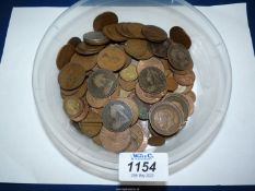 A quantity of old coins including pennies, threepences, halfpennies, sixpences, Victoria pennies,