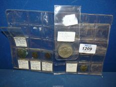 A small quantity of old coins to include; Geordian III 238-244 AD,