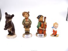 Three Goebel figures including Boy in Alpine dress,