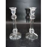 A pair of heavy Crystal Candlesticks, possibly in the style of Baccarat,