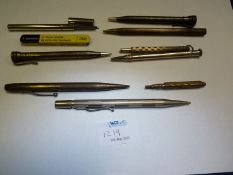 A quantity of propelling Pencils including Yard-O-Led, silver sterling and plated, etc.