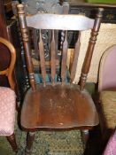 A Dutch style solid seated Side Chair having turned legs and backrest supports,