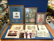 A quantity of framed photos and pictures including;