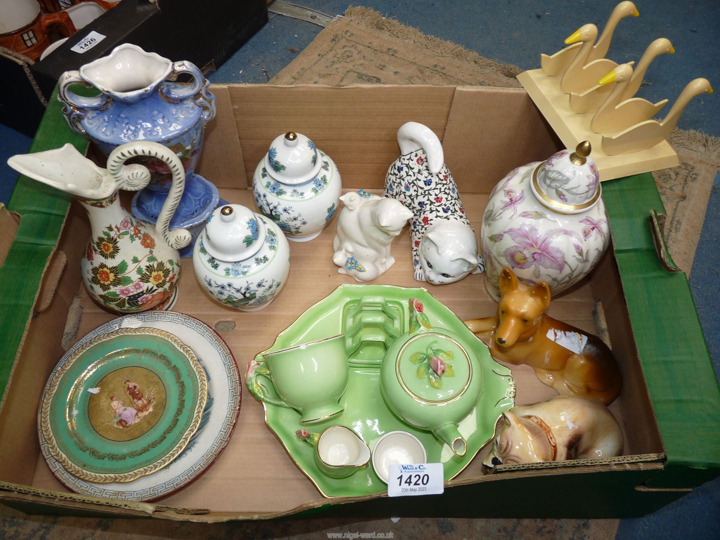 A quantity of china including; Royal Winton tea for one, Thomas Germany ginger jar, etc.