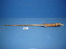 A Dutch Hembrug bayonet, no scabbard, 18½" length.