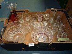 A quantity of glass including Brierley preserve pot, Duiske vase, Cristal J.