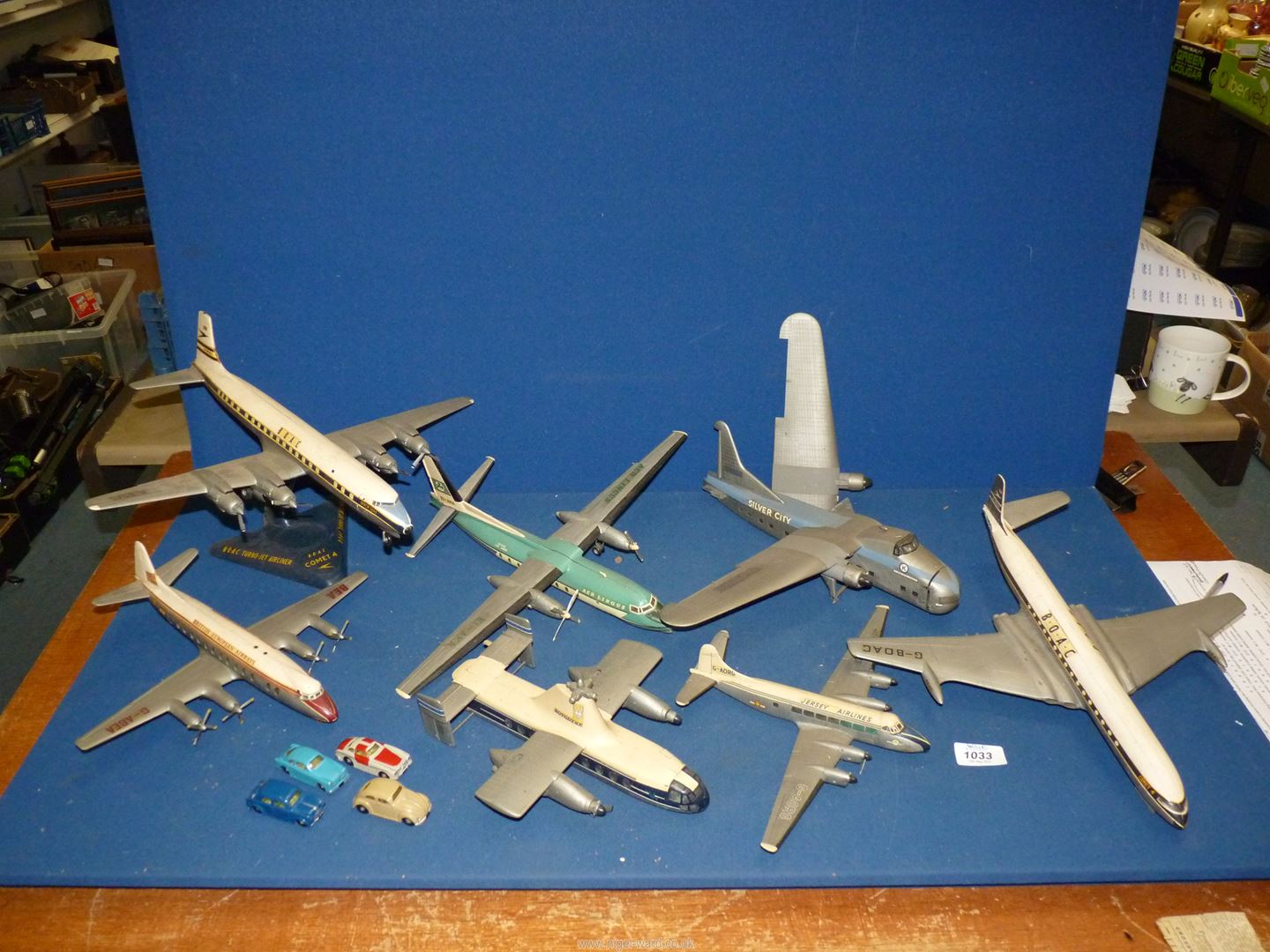 A quantity of old Airfix model commercial airline Aeroplanes including B.O.A.