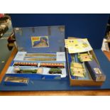 A boxed Hornby Dublo Three rail train set plus track and accessories etc.