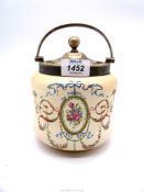 A Shelley biscuit barrel with plated lid and handle.