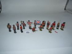 A quantity of Lead Soldiers including Grenadier Band, Highlanders, etc., some by Britains, some a/f.