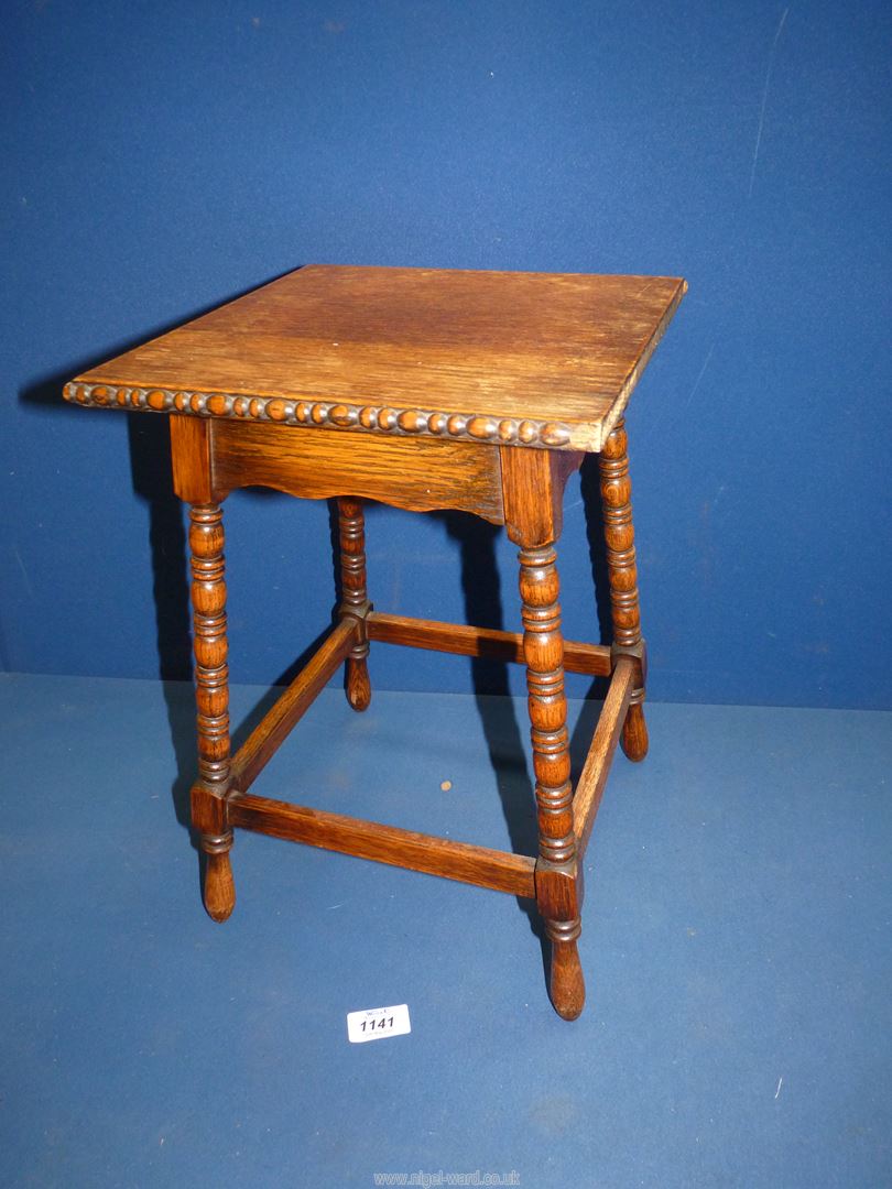 A small oak occasional Table having beading to edge, marked 546 to base,