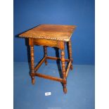 A small oak occasional Table having beading to edge, marked 546 to base,