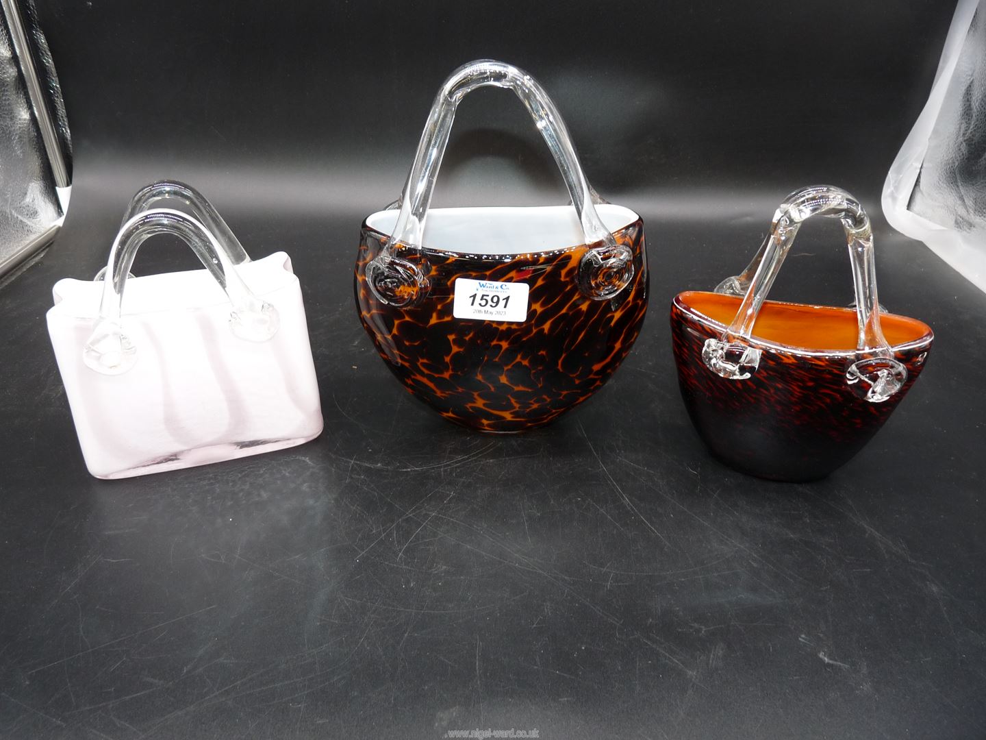 Three Laguna glass handbags from the 'Handbag Collection'.