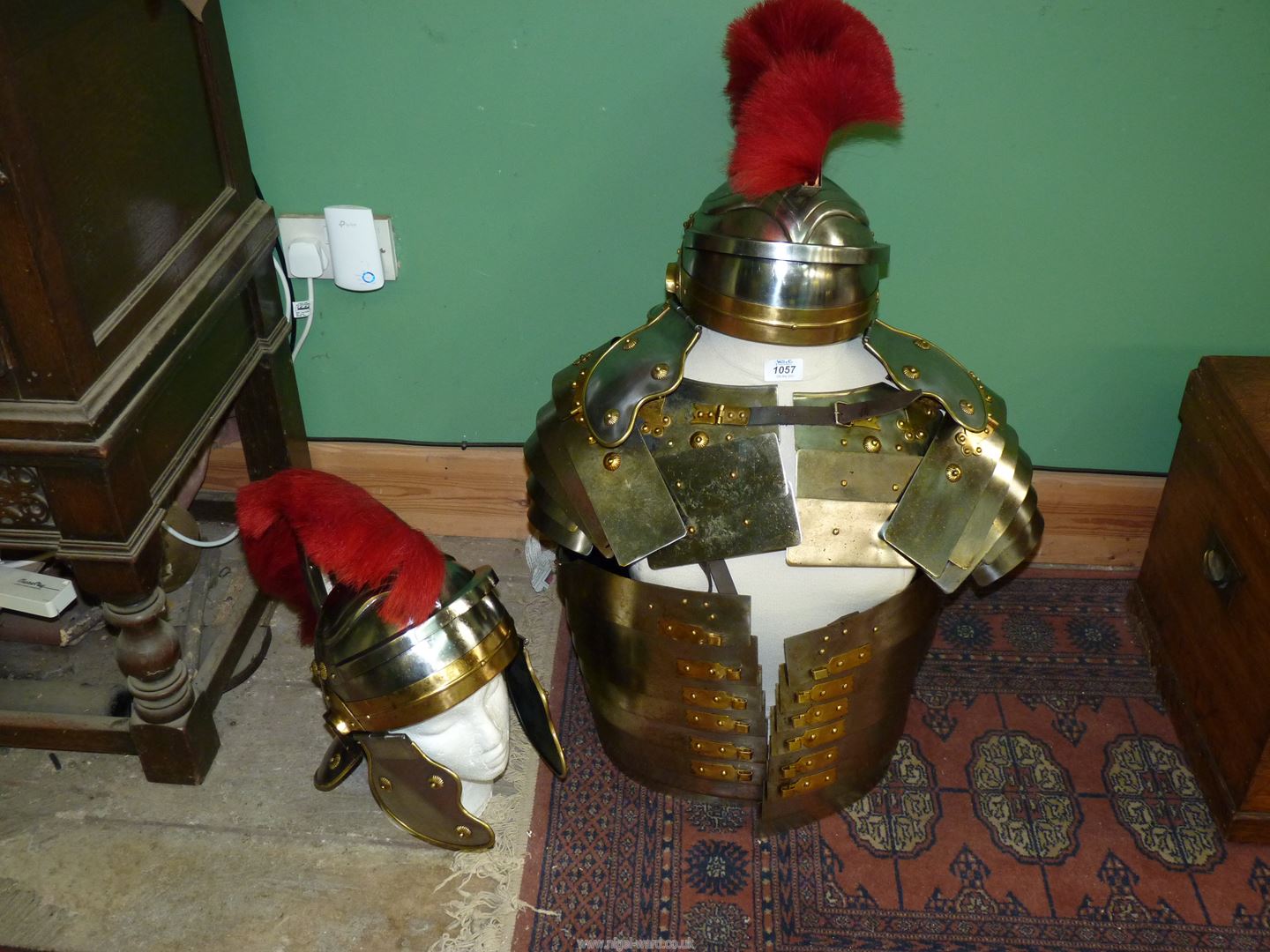 A re-enactment Roman Legionary part Suit of armour with extra helmet. - Image 2 of 2