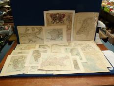 A quantity of loose maps of Europe, Africa and Asia some taken from books,