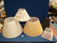 Two silk lamp shades and others.