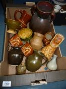A quantity of Studio pottery items to include; jugs, mugs, bowls, etc including; Wattisfield,
