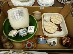 A quantity of ceramic items including Escargot dishes, West German jardiniere, ornaments, etc.