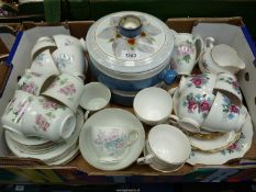 Three floral part tea sets including; 'Colclough',