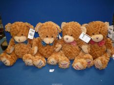 Four "Webby" commemorative Teddy Bears from Webbs of Crickhowell.