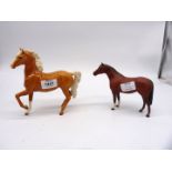 Two Beswick Horses including matt finish chestnut (with small chip to ear) and gloss finish