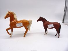 Two Beswick Horses including matt finish chestnut (with small chip to ear) and gloss finish