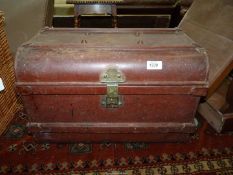 A Victorian travelling trunk, 19 1/2" wide x 12" deep x 13" high.