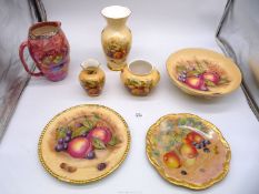 A quantity of china including Aynsley 'Orchard Gold' vases, Royal Worcester plate,