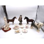 A quantity of china including a Royal Doulton Bay horse with two white socks and white blaze,