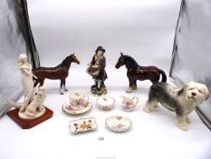 A quantity of china including a Royal Doulton Bay horse with two white socks and white blaze,