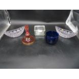 A quantity of glass including, Electrolux butter dish, Bristol Blue glass finger bowl,
