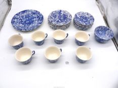 A Laura Ashley Chintzware part tea set including; seven cups, eight saucers (one a/f),