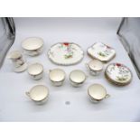 A Salisbury 'Tree' pattern Teaset comprising of five tea plates, six teacups and saucers,