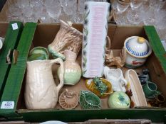A quantity of china, mostly Sylvac, including; cats, swans, pixie wall pocket, jugs,
