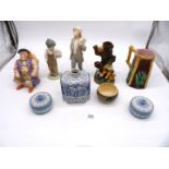 A small quantity of china figures including Melbaware Henry VIII character mug, Nao figures,