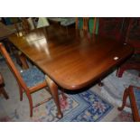 A good Satinwood pull-out extending Dining Table standing on heavy cabriole legs, 36'' x 41 1/2'',