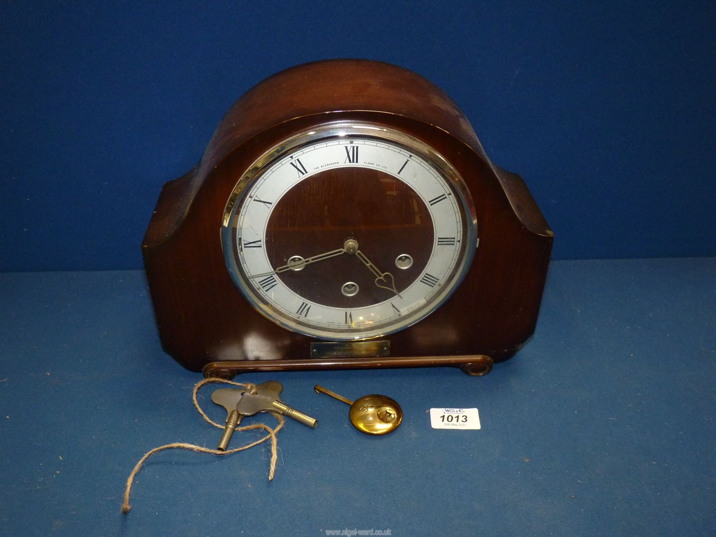 A Westminster chiming Mantle Clock by The Alexander Clark Co. Ltd.